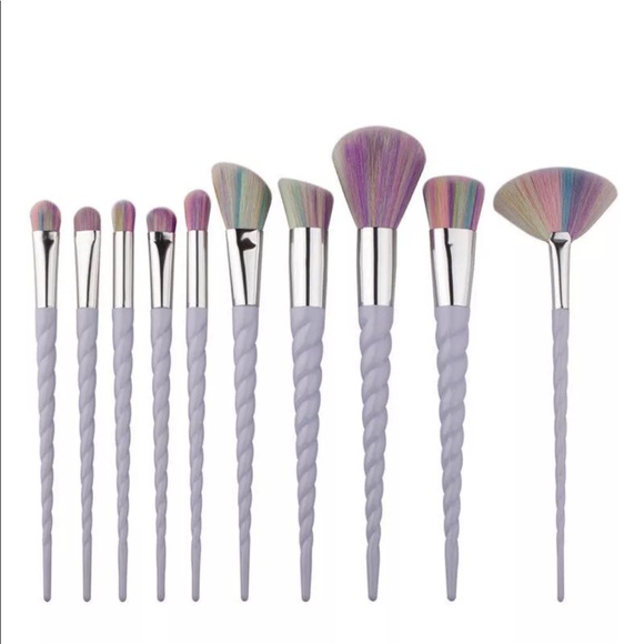 Other - Unicorn 10PC Kabuki Makeup Brush Set